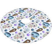 Cute Halloween Monsters Pattern Kerstboom Rok (Gekanteld)