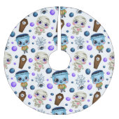 Cute Halloween Monsters Pattern Kerstboom Rok (Voorkant)