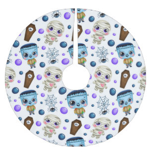 Cute Halloween Monsters Pattern Kerstboom Rok