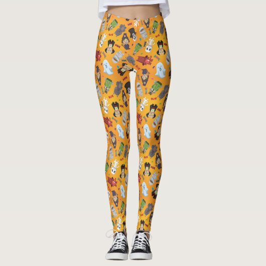 Cute Halloween Monsters Pattern Leggings (Voorkant)