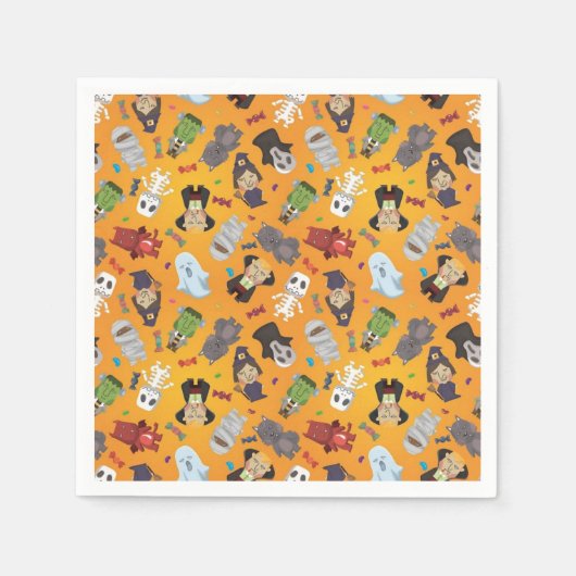 Cute Halloween Monsters Pattern Servetten (Voorkant)