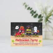 Cute Halloween Monsters Train Uitnodiging (Staand voorkant)