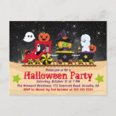 Cute Halloween Monsters Train Uitnodiging (Voorkant)
