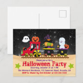 Cute Halloween Monsters Trein Uitnodiging (Voorkant / Achterkant)