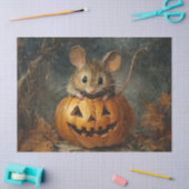 Cute Halloween Muis met Pompoen voor Decoupage Tissuepapier (Craft)