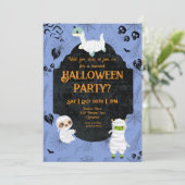 Cute Halloween Mummies Party Kaart (Staand voorkant)