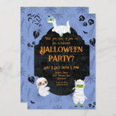 Cute Halloween Mummies Party Kaart (Voorkant / Achterkant)