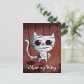 Cute Halloween Mummy Cat Briefkaart (Staand voorkant)