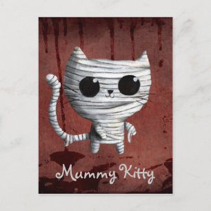 Cute Halloween Mummy Cat Briefkaart