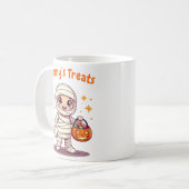 Cute halloween mummy mug koffiemok (Voorkant links)