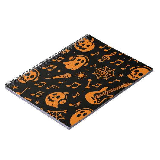 cute Halloween music notebook Notitieboek (Linkerzijde)