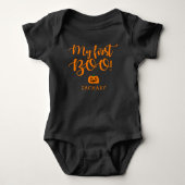Cute Halloween My First Boo Pumpkin Name Romper (Voorkant)