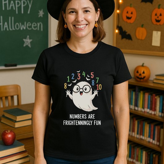 Cute Halloween Numbers Are Frighteningly Fun Math T-shirt