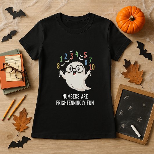 Cute Halloween Numbers Are Frighteningly Fun Math T-shirt