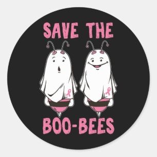 Cute Halloween Oktober Breast Cancer Awareness Sav Ronde Sticker