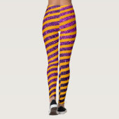 Cute Halloween Oranje Paars Glitter Striped Leggings (Achterkant)