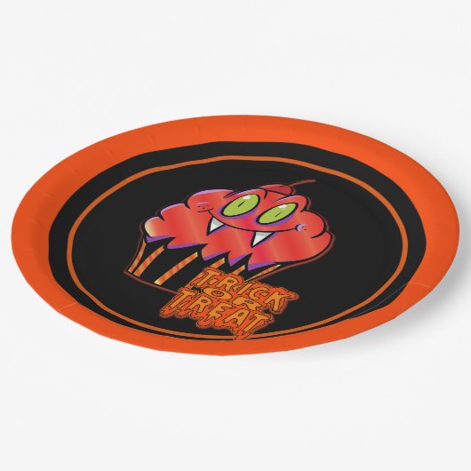 Cute Halloween Oranje Vampire Cupcake Bord (Gekanteld)