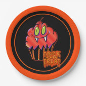 Cute Halloween Oranje Vampire Cupcake Bord (Voorkant)