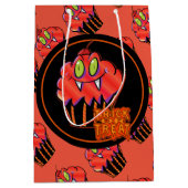 Cute Halloween Oranje Vampire Cupcake Cusft Bag 2 Medium Cadeauzakje (Voorkant)
