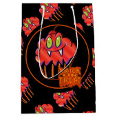 Cute Halloween Oranje Vampire Cupcake Cusft Bag Medium Cadeauzakje (Voorkant)