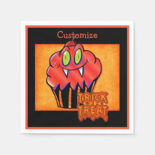 Cute Halloween Oranje Vampire Cupcake Napkins Servet