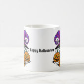 Cute Halloween owl and pumpkins humor Koffiemok (Center)