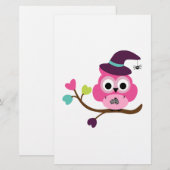 Cute Halloween Owl Briefpapier (Voorkant / Achterkant)