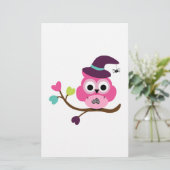 Cute Halloween Owl Briefpapier (Staand voorkant)