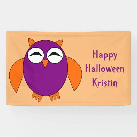 Cute Halloween Owl Custom Banner (Horizontaal)