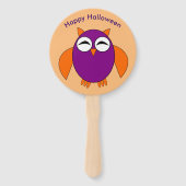 Cute Halloween Owl Custom Hand Fan Handwaaier (Voorkant)