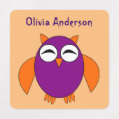 Cute Halloween Owl Custom Kinder Clothing Labels (Design 2)