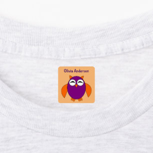 Cute Halloween Owl Custom Kinder Clothing Labels