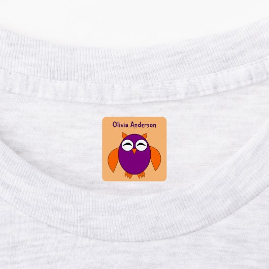 Cute Halloween Owl Custom Kinder Clothing Labels (Aangebracht)