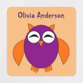 Cute Halloween Owl Custom Kinder Clothing Labels (Design 1)