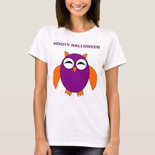 Cute Halloween Owl Custom T Shirt (Voorkant)