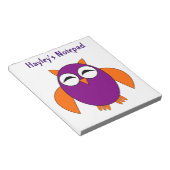 Cute Halloween Owl Customizable Notepad Notitieblok (Schuin)