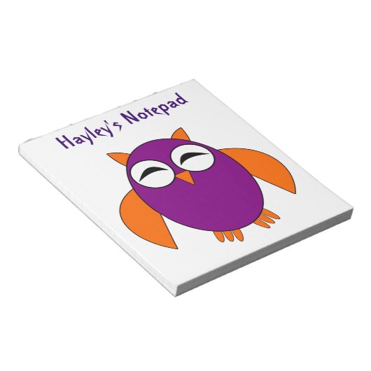 Cute Halloween Owl Customizable Notepad Notitieblok (Schuin)