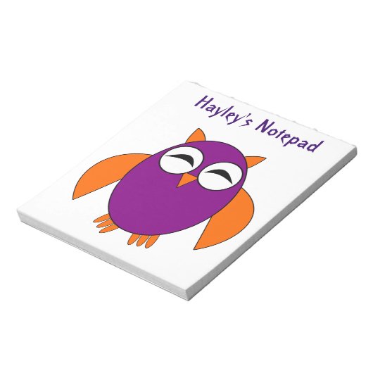 Cute Halloween Owl Customizable Notepad Notitieblok (Linkerzijde)