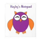 Cute Halloween Owl Customizable Notepad Notitieblok (Voorkant)