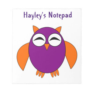 Cute Halloween Owl Customizable Notepad Notitieblok