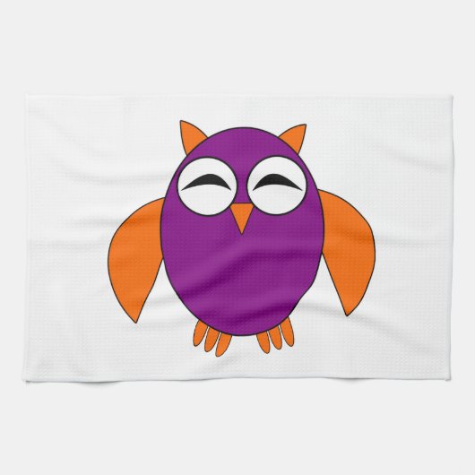 Cute Halloween Owl Kitchen Towel Theedoek (Horizontaal)