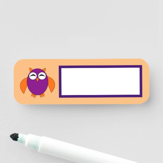 Cute Halloween Owl Naamplaatje (In situ)