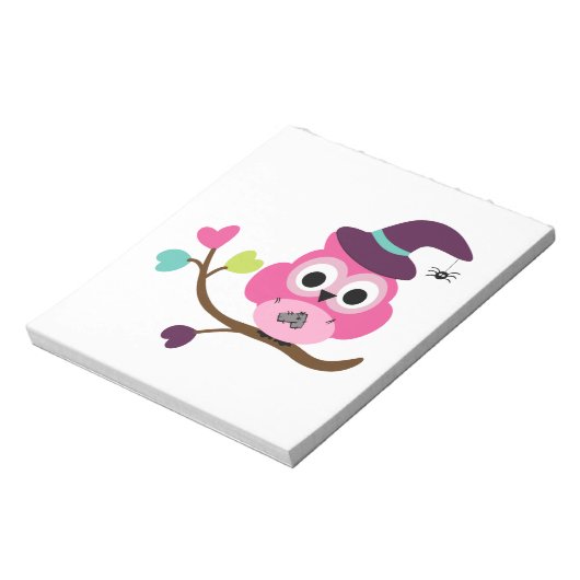 Cute Halloween Owl Notitieblok (Linkerzijde)