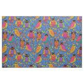 Cute Halloween Owl Oranje Green Blue Pattern Stof (Fat Quarter)