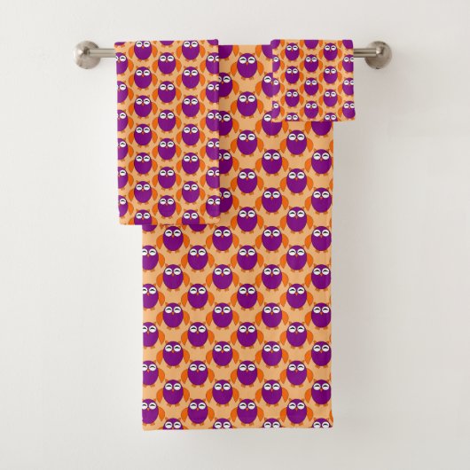 Cute Halloween Owl Patterned Towels Bad Handdoek (Insitu)