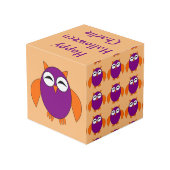 Cute Halloween Owl Personalized Kubus (Achter hoekig)