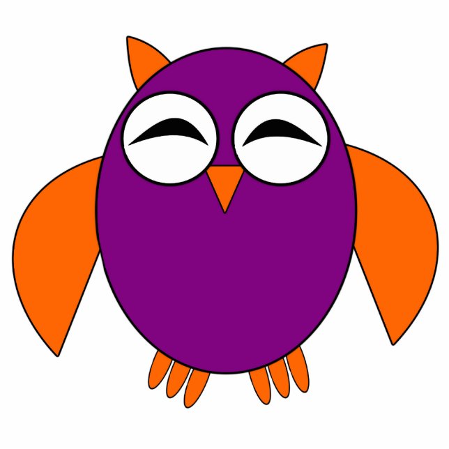 Cute Halloween Owl Photo Sculptur Staand Fotobeeldje (Voorkant)