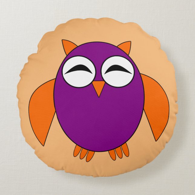 Cute Halloween Owl Pillow Rond Kussen (Voorkant)