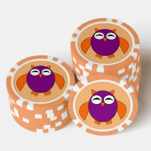 Cute Halloween Owl Poker Chips