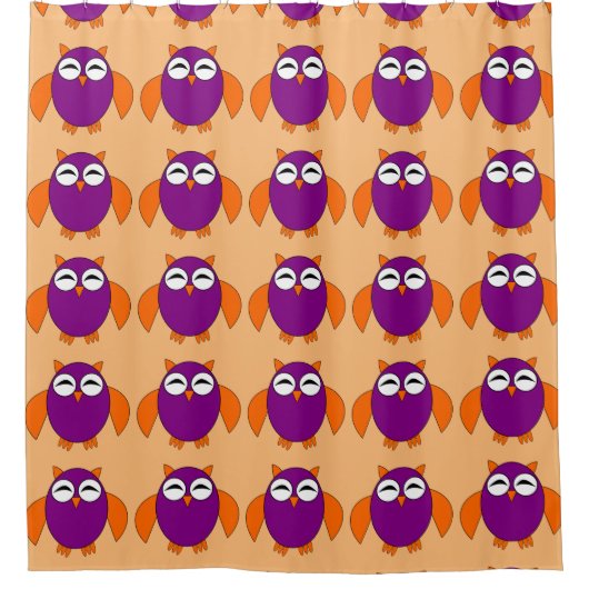 Cute Halloween Owl Shower Curtain Douchegordijn (Voorkant)